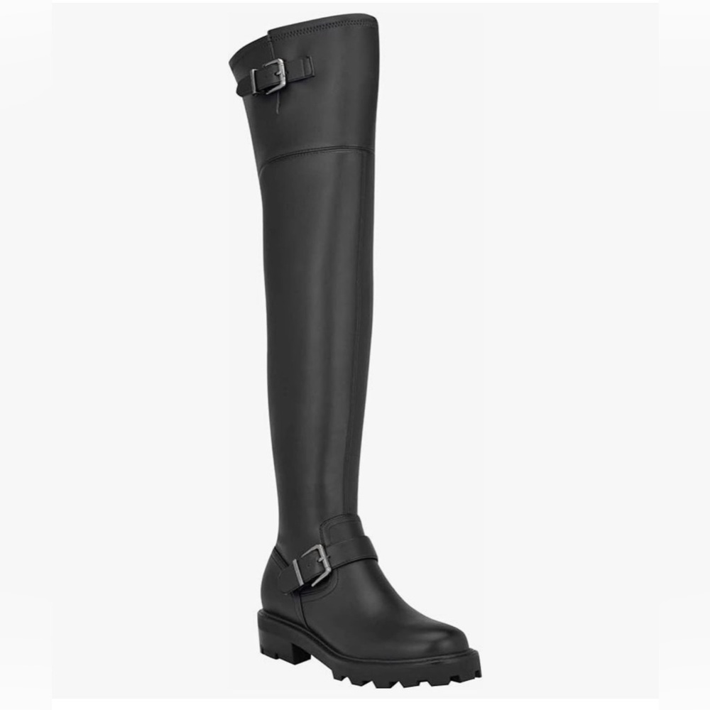 Nine West Black Over-the-Knee Buckle Riding Boots